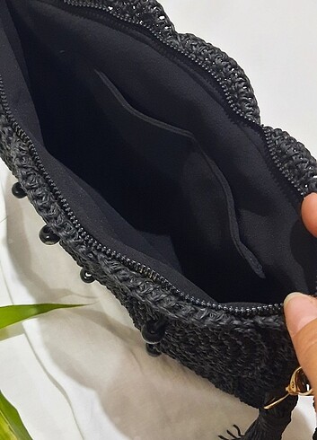  Beden siyah Renk Clutch çanta kağit ip