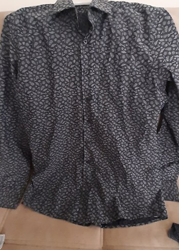 Gri Desenli Kısa Kollu Erkek Gömlek - Görsel 3