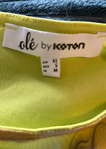 Koton Sarı Batik Desenli Drapeli Midi Elbise