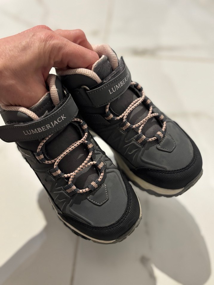 Gri Bağcıklı cırtlı  kız Çocuk Spor bot - Görsel 2