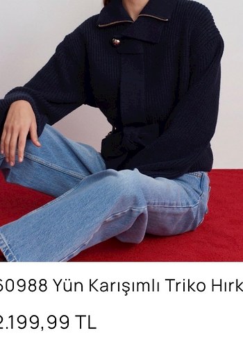 Kemerli Lacivert Kadın Triko Hırka - Görsel 7