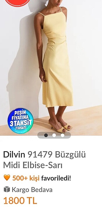m Beden sarı Renk Tereyağı Sarısı Elbise