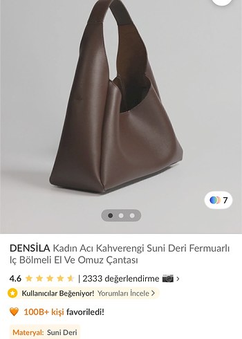 Diğer Densila Acı Kahve Suni Deri Kadın Omuz Çantası