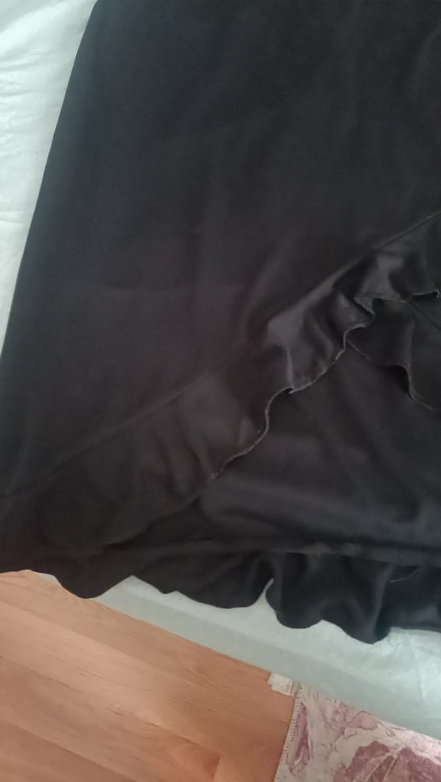 Kadın Siyah Uzun Fırfırlı Etek - Görsel 2