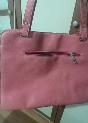 Pembe Deri Kadın Omuz Çantası - Görsel 2