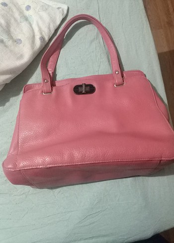 Pembe Deri Kadın Omuz Çantası - Görsel 3