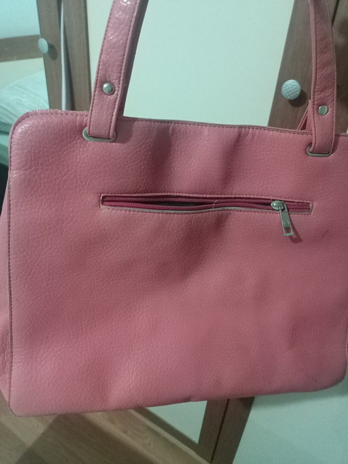 Pembe Deri Kadın Omuz Çantası - Görsel 2