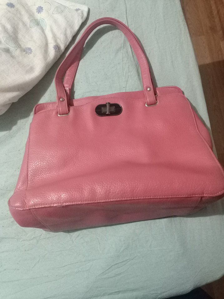 Pembe Deri Kadın Omuz Çantası - Görsel 3