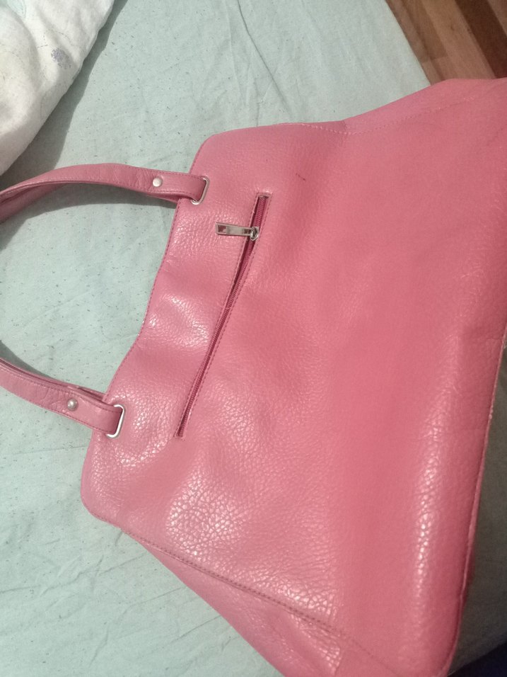 Pembe Deri Kadın Omuz Çantası - Görsel 4