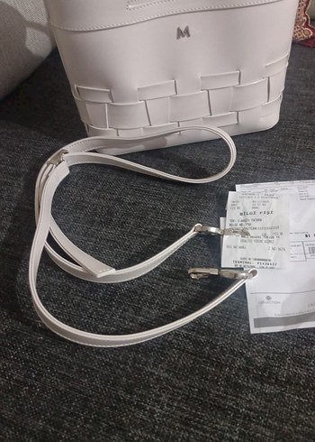 Minimalist Beyaz Kadın Çanta Fermuarlı - Görsel 11