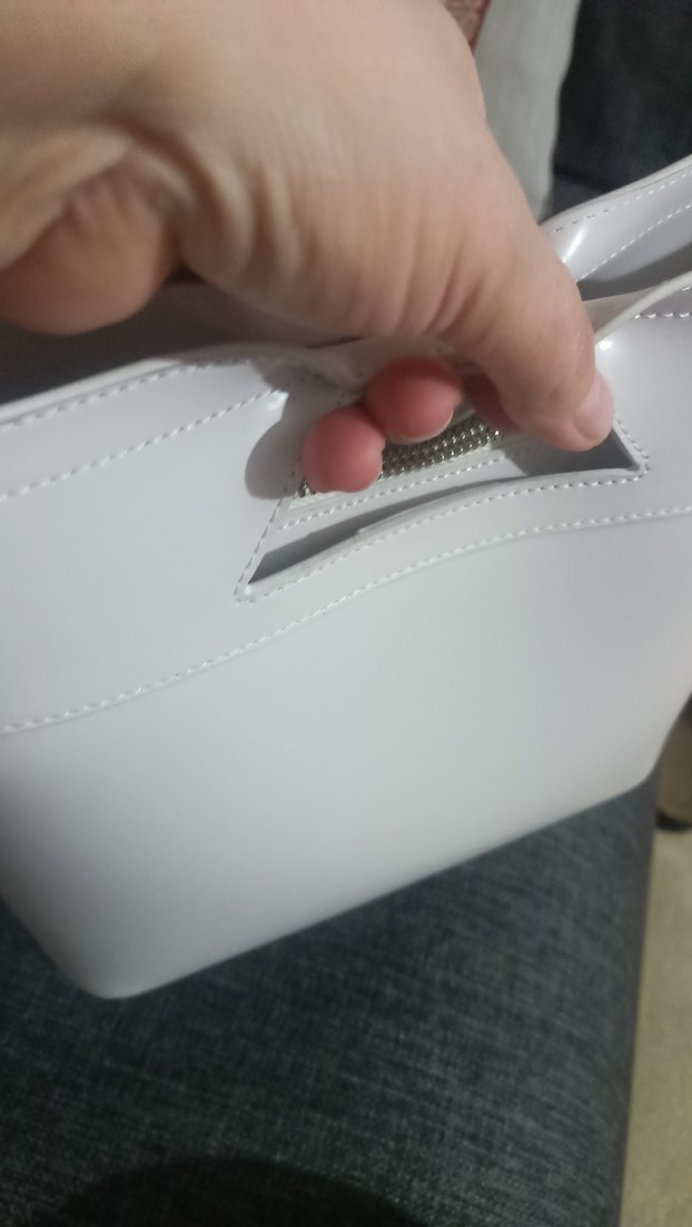 Minimalist Beyaz Kadın Çanta Fermuarlı - Görsel 2