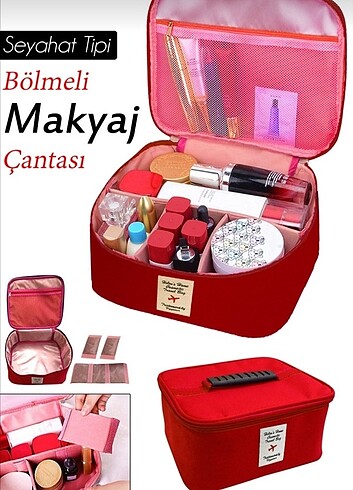 Bölmeli seyahat makyaj çantası 