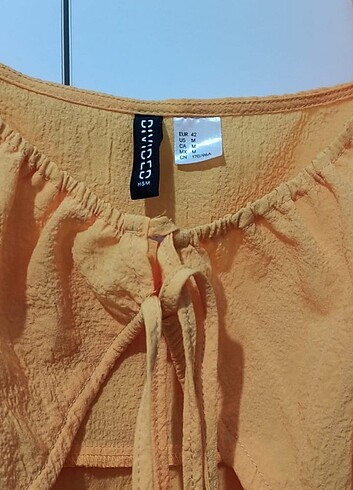 m Beden turuncu Renk H&M Pencere Detaylı Pinterest Yaz Elbisesi
