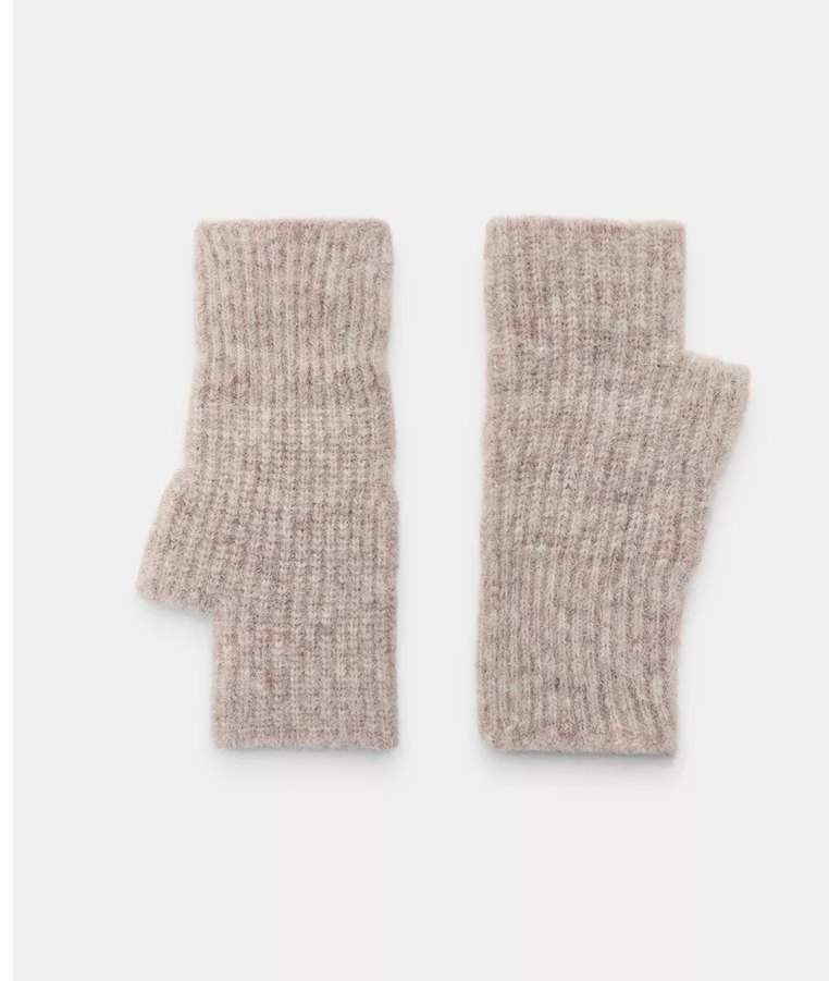 Zara Bej Örgü Kadın Yarım Parmak Eldiven - Görsel 4