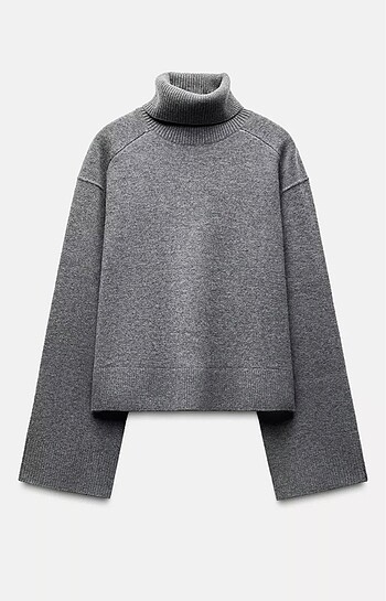l Beden gri Renk Zara Gri Oversize Yün Kazak