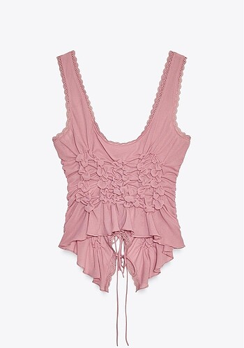 Zara Zara Büzgülü Bağcıklı Top