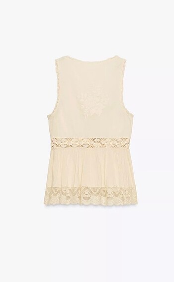 Zara Zara Romantik Dantelli Top
