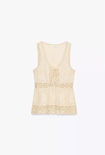 Zara Romantik Dantelli Top