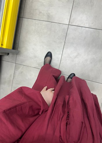 Zara Bordo Piliseli Bohem Uzun Elbise