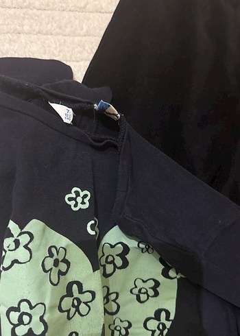 Kız Çocuk Siyah Baskılı Uzun Kollu Sweatshirt - Görsel 3