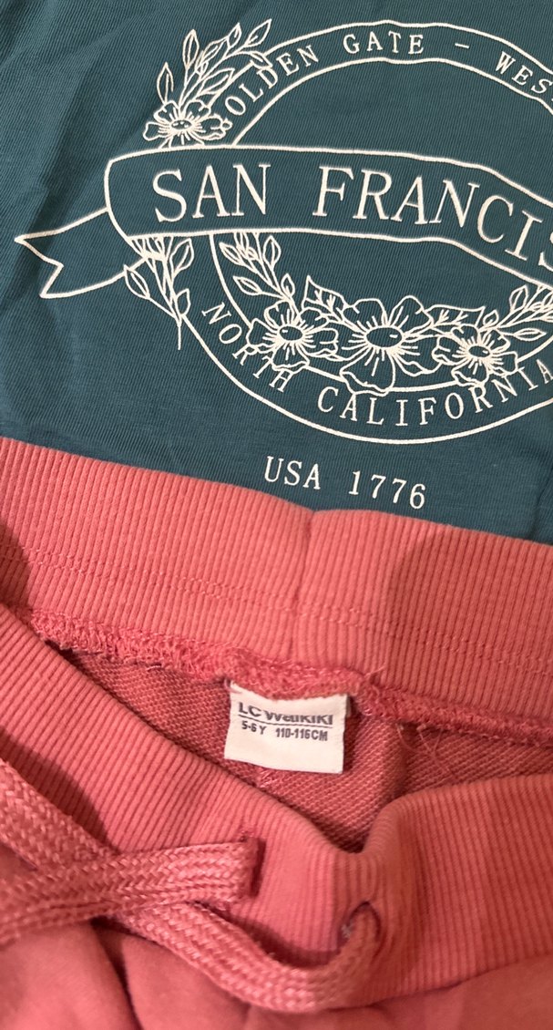 Pembe Rahat Kesim Kız Eşofman Altı - Görsel 2