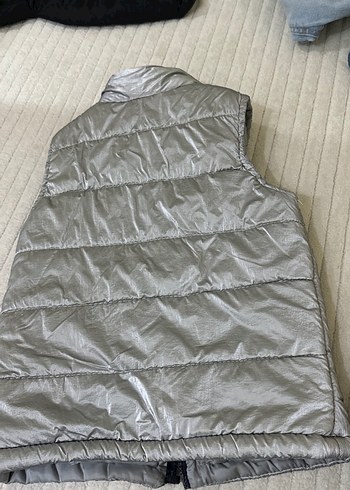 Kız Çocuk Gri Fermuarlı Yelek ve Siyah Eşofman - Görsel 8