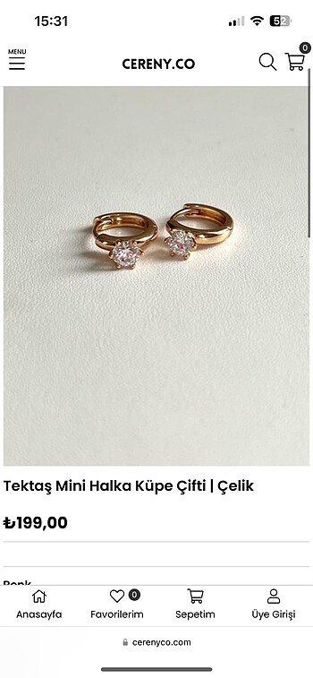 Zara Cerenyco tek taş küpe çelik