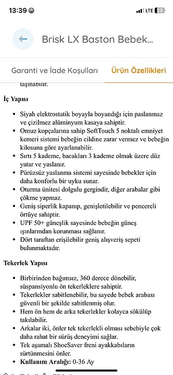 15-36 kg Beden Joie Baston Bebek Arabası