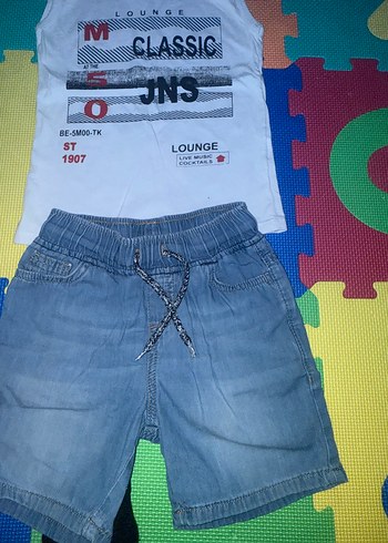 Erkek Çocuk Mavi Denim Elastik Bel Şort