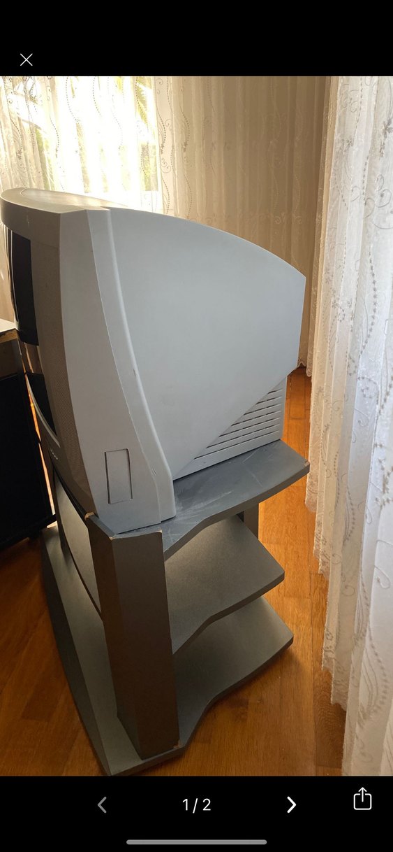 Gri CRT Monitör ve Stand - Görsel 2