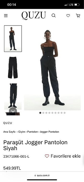 s Beden QUZU Paraşüt Jogger Pantolon