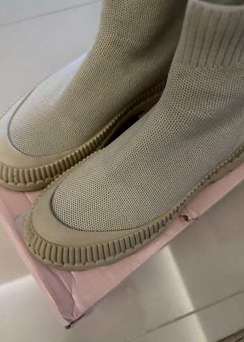 Bej Triko Kadın Platform Topuk Bot - Görsel 5