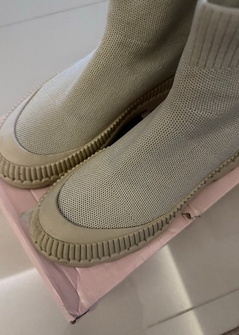 Bej Triko Kadın Platform Topuk Bot - Görsel 7