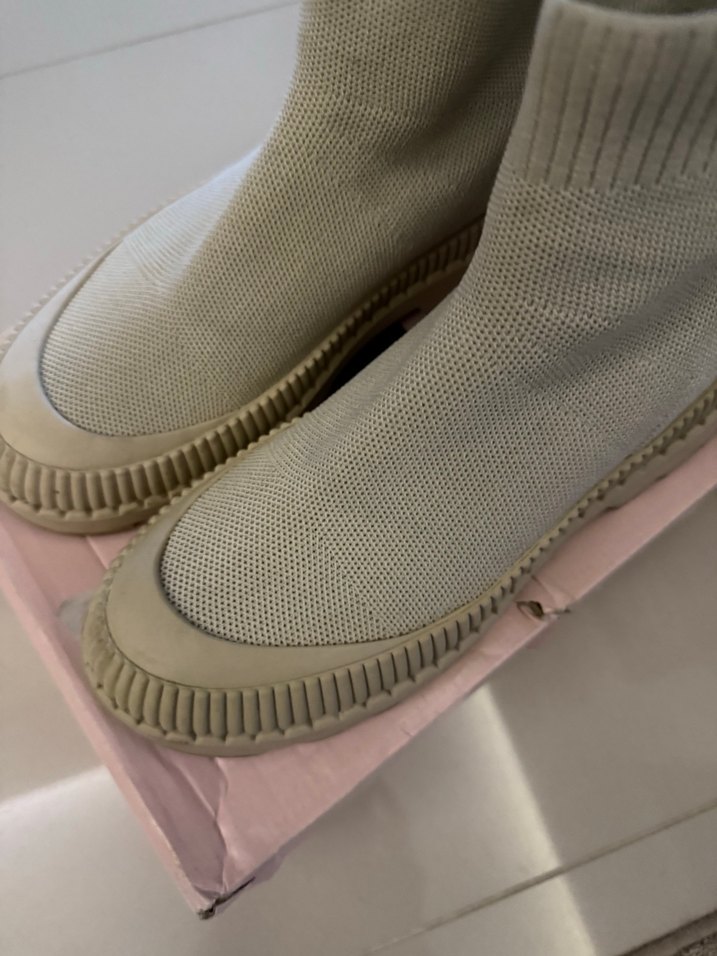 Bej Triko Kadın Platform Topuk Bot - Görsel 5