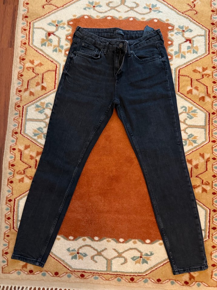 Kadın Gri Regular Fit Denim Pantolon - Görsel 5