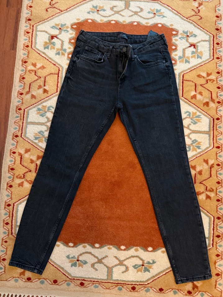 Kadın Gri Regular Fit Denim Pantolon - Görsel 4