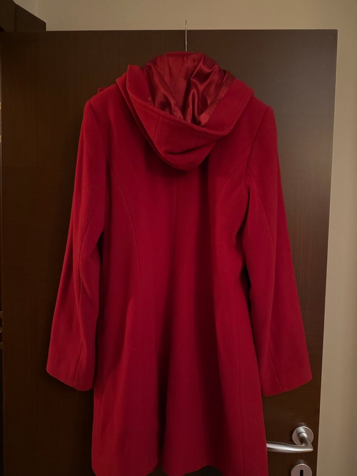 Kırmızı Fermuarlı Kaban - Görsel 5