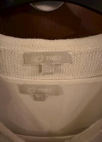 Beyaz Kadın Pamuklu twist Uzun Kollu Sweatshirt - Görsel 4