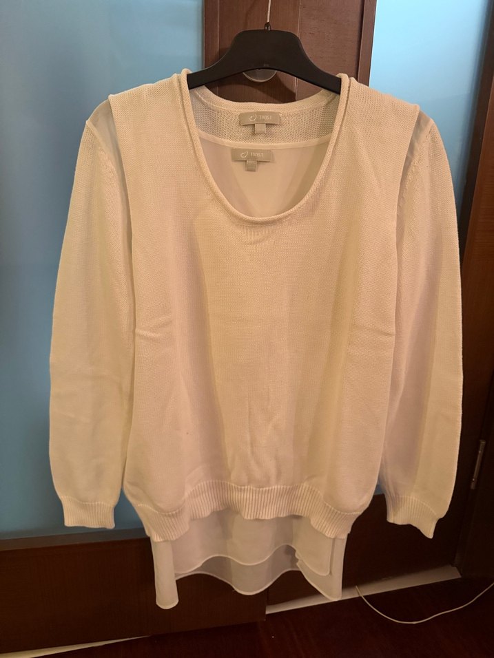 Beyaz Kadın Pamuklu twist Uzun Kollu Sweatshirt - Görsel 2