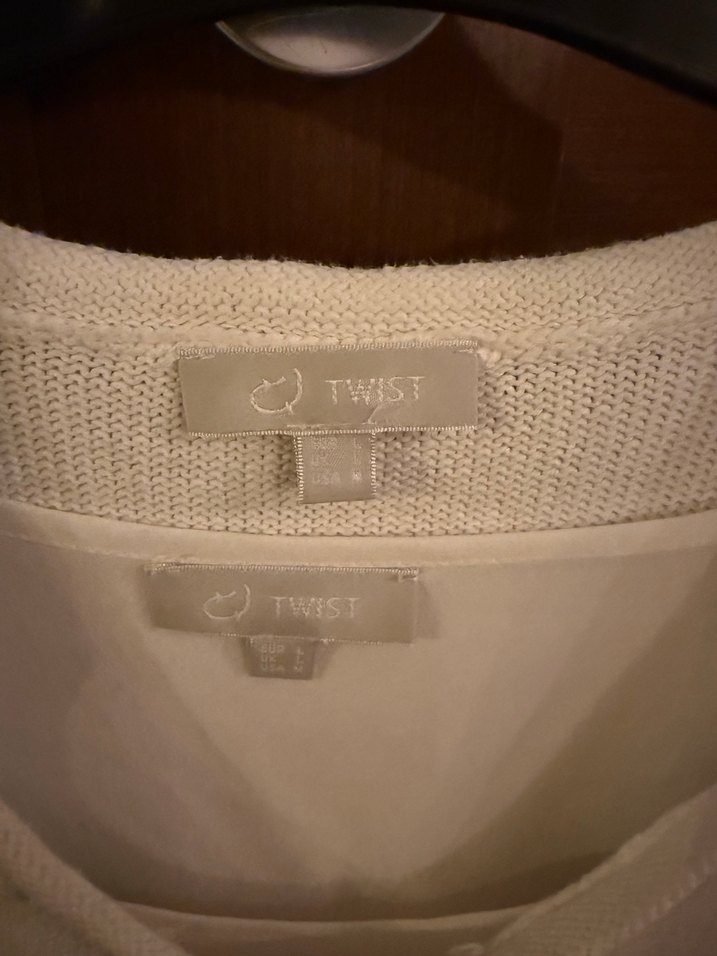 Beyaz Kadın Pamuklu twist Uzun Kollu Sweatshirt - Görsel 4