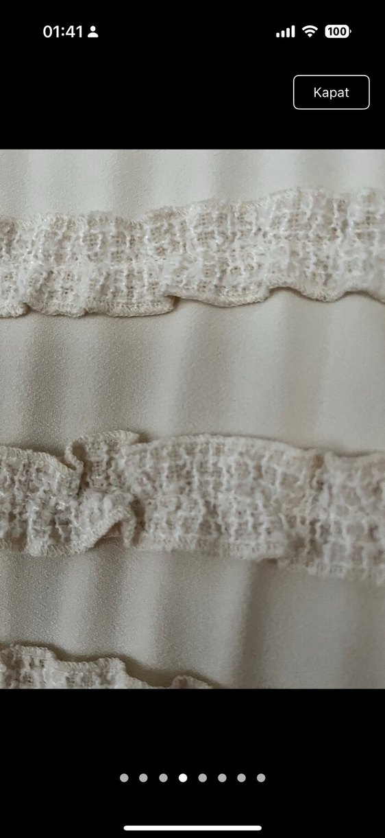 İpekyol Beyaz Midi Elbise, Kısa Kollu, Fırfırlı - Görsel 3