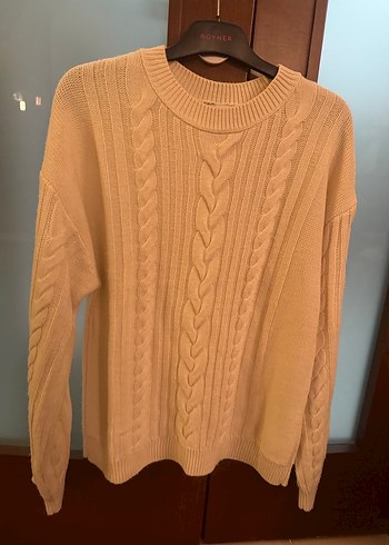 Krem Örgü Kadın Triko Kazak - Görsel 5