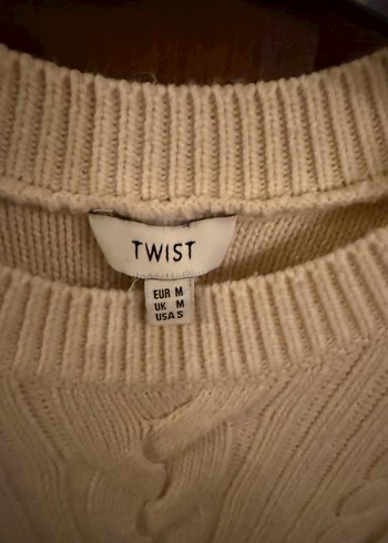 Krem Örgü Kadın Triko Kazak - Görsel 4