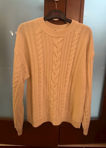 Krem Örgü Kadın Triko Kazak - Görsel 2