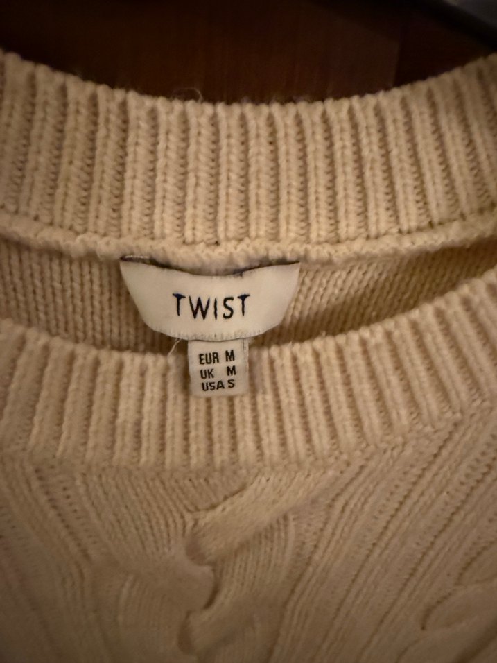 Krem Örgü Kadın Triko Kazak - Görsel 4