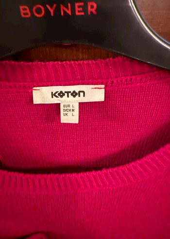 Fuşya Fırfırlı Kadın Triko Kazak - Görsel 3