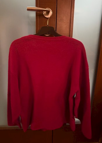 Fuşya Fırfırlı Kadın Triko Kazak - Görsel 5