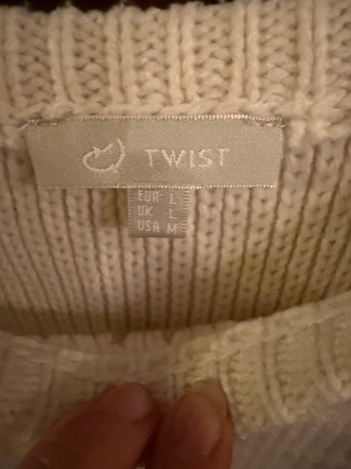 Bej twist Örgü Kadın Triko Kazak - Görsel 3