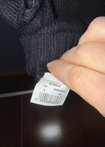 Benetton Siyah Boğazlı Örgü Kadın Kazak - Görsel 6