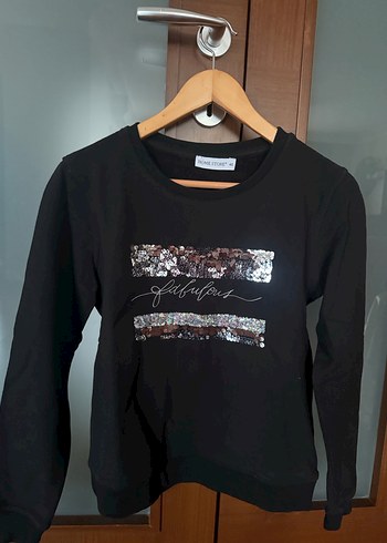 Home store Siyah Payetli Uzun Kollu Sweatshirt - Görsel 2